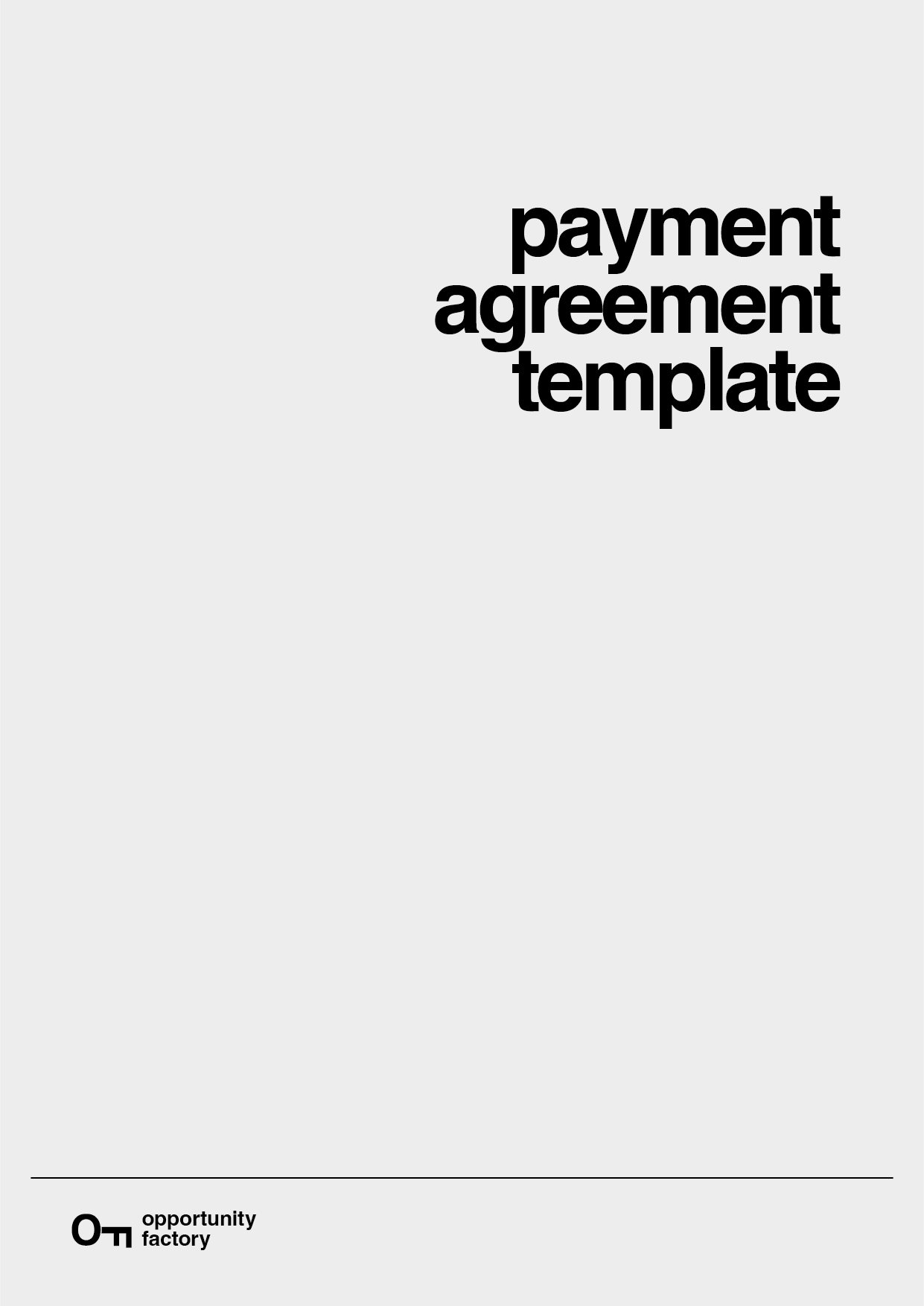 Payment Agreement Template
