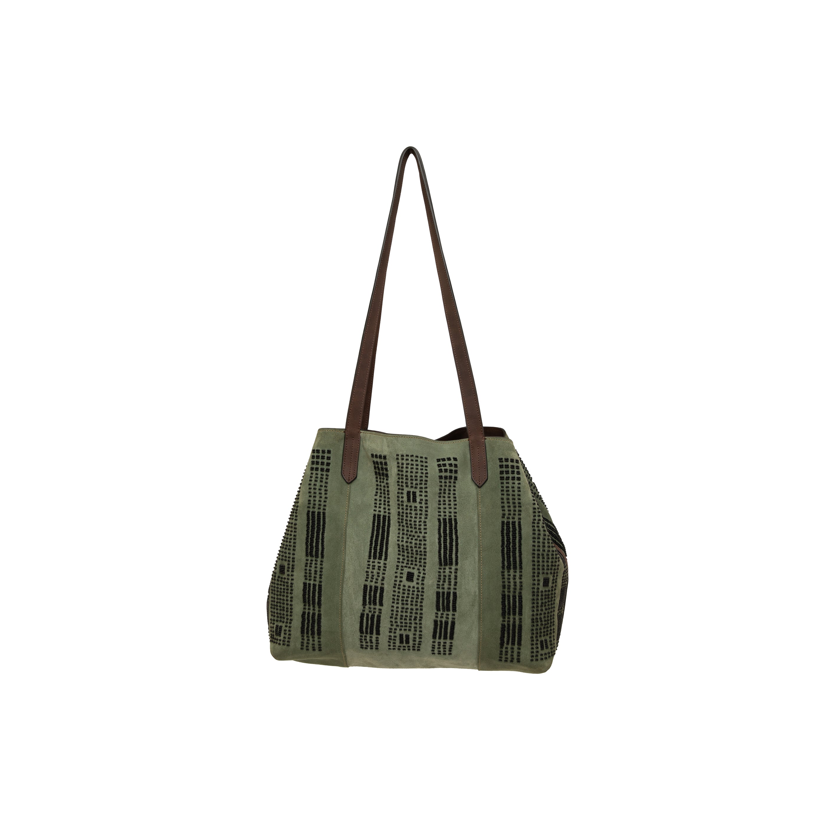 Suede Tote Beaded